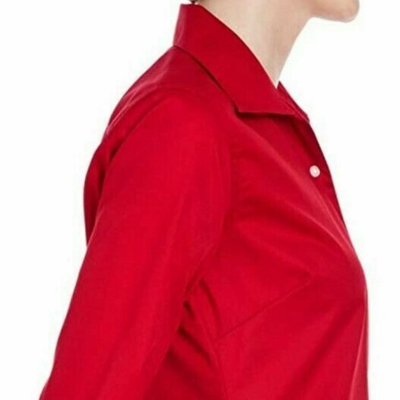NWT ULTRACLUB WHISPER ELITE TWILL CARDINAL RED BUTTON DOWN MEDIUM, LARGE - Picture 3 of 11